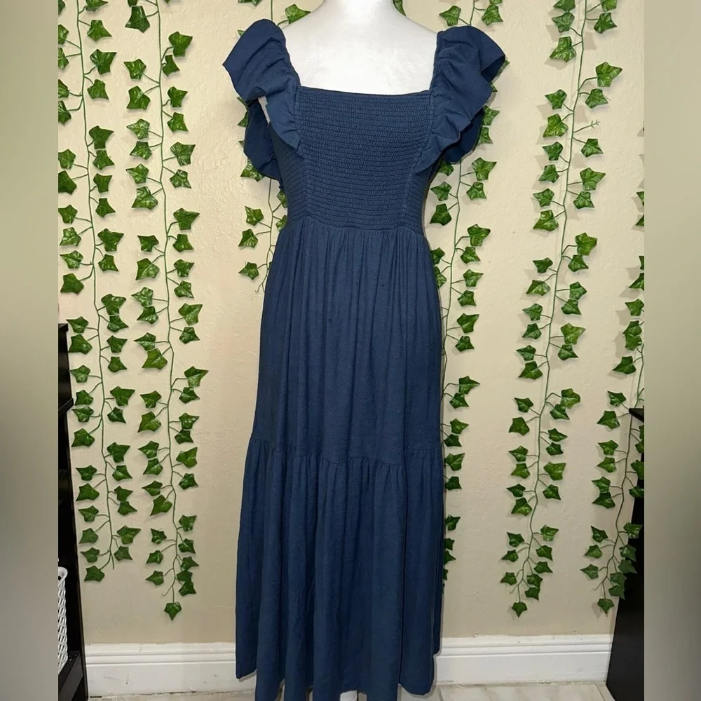 Nation Ltd. Gwen Tie Back Dress- French Navy XS - Picture 5 of 8